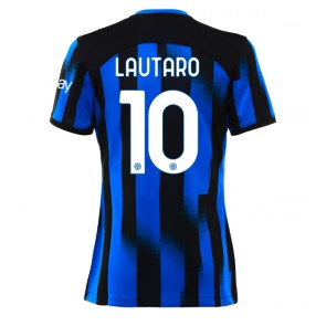 Inter Milan Lautaro Martinez #10 Replika Hjemmebanetrøje Dame 2023-24 Kortærmet
